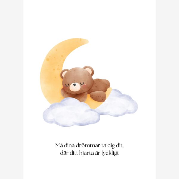 Björn sover bland molnen Poster