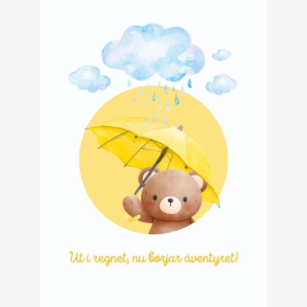 Björn med paraply Poster