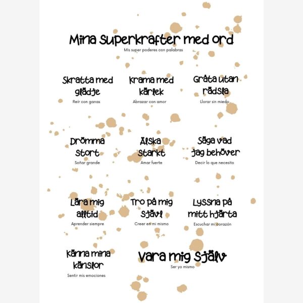 Mina superkrfter med ord Poster