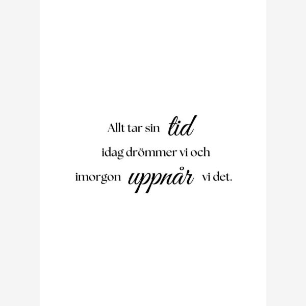 Allt tar sin tid Poster